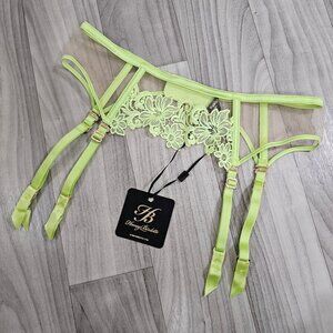 NWT Honey Birdette Amelie Lime Garter Belt Suspender Size M